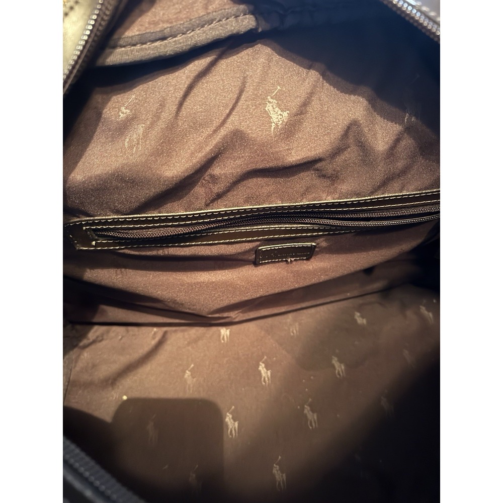 Polo Ralph Lauren Vintage Duffle/ Weekender Bag In Brown Canvas With Leather - Picture 15 of 16